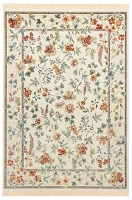 Covor crem din viscoză 135x195 cm Oriental Flowers – Nouristan
