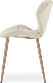 Scaun de dining MANGO VELVET, bej deschis