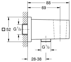 GROHE EUPHORIA CUBE 26370AL0 - Cot de perete DN 15, grafit