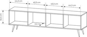 Comodă TV Flaro 184 cm cu iluminare - stejar dunin