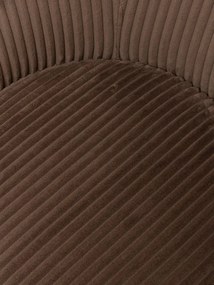 Fotoliu maro, rotund, din catifea, Gelato Moka