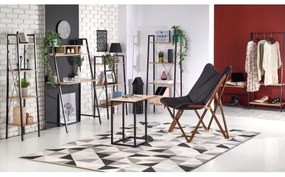 Bibliotecă NARVIK 148x60 cm negru/stejar sonoma