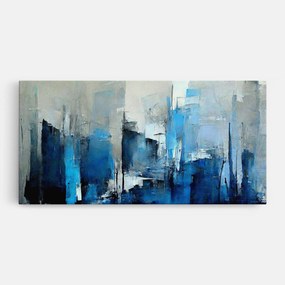 Tablou Canvas, 50x100cm, Dormitor si Living, Abstracte, Arta abstracta, Blue Gray Color