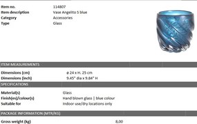 Vaza flori, Vas decorativ Angelito S albastru 114807 HZ
