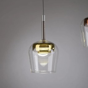 Pendul LED Smart cu Telecomanda, CCT, Sticla, Auriu, Q-KON