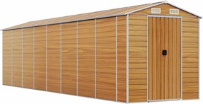 vidaXL Șopron de grădină, maro deschis, 191x725x198 cm oțel galvanizat