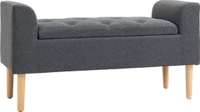 HOMCOM Banc de depozitare capitonat cu brațe, pentru dormitor, hol, sufragerie, suport 130 kg, 116 x 44 x 58, gri închis | Aosom Romania