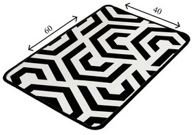 Covoraș de baie alb/negru 60x40 cm Line - Foutastic