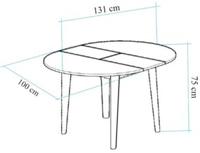 Masă de luat masa Oliver Walnut Black