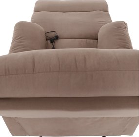 Fotoliu de masaj, reglabil, material textil grej TAUPE, LAMBERT
