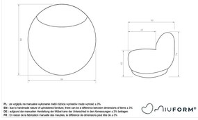 Fotoliu roșu Ovo – Miuform