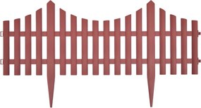 vidaXL Gard despărțitor de peluză, 17 buc., maro, 10 m