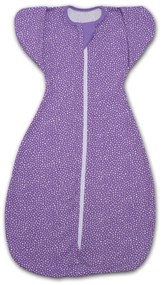 Sistem de infasat transformabil in sac de dormit, 1-6 luni Kidizi Swaddel Confort UP Purple Spots, 100% bumbac, 0.5 tog