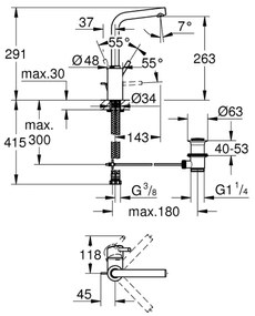 GROHE 23739002 - Baterie pentru lavoar CONCETTO, 291 mm, crom lucios