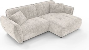 Colțar bej cu tapițerie din chenille (cu colț pe partea dreaptă/cu șezlong) Nelia – Ropez