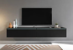 Supermobel Comoda TV LOWBOARD D 180, 180x30x32, stejar wotan/alb luciu