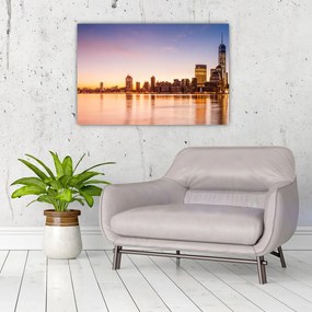 Tablou cu oraș în apus de soare (90x60 cm)