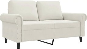 vidaXL Canapea cu 2 locuri, crem, 120 cm, catifea