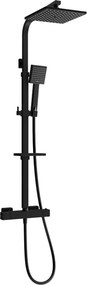 Mexen CQ45 set de duș aplicat cu pară și baterie termostatată, negru - 772504595-70