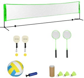 SPORTNOW Set complet de badminton, pickleball și volei, 3 în 1, jocuri sportive în aer liber cu filet reglabil în înălțime | Aosom Romania