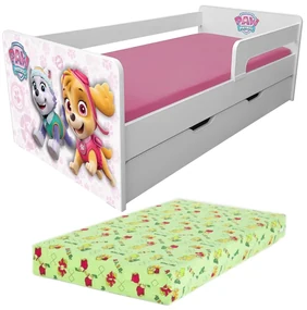 Pat Pentru Copii Paw Patrol Pink P1L 2-12 Ani Cu Sertar si Saltea SmartNest Pc-p-lux-paw-pink-p1l-srt-80
