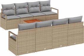 vidaXL Set de canapele pentru grădină 9 pcs Beige și gri deschis