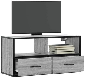vidaXL Dulap TV, gri sonoma, 80x31x39,5 cm, lemn prelucrat și metal