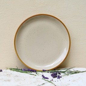 Farfurie intinsa Gardena din ceramica crem 24 cm