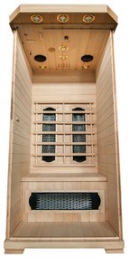 Infračervená sauna/ tepelná kabína Trondheim s plnospektrálnymi žiaričmi a drevom Hemlock