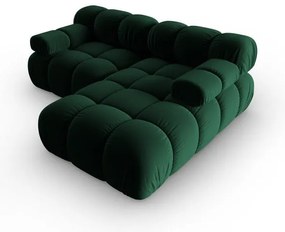 Colțar verde cu tapițerie din catifea (colț dreapta) Bellis – Micadoni Home