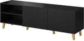 Comoda TV PAFOS, negru, PAL laminat, 150x40x52 cm