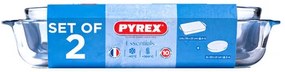 Pyrex Set de 2 vase de sticlă pentru cuptor, 2,7 l+ 2,2 l