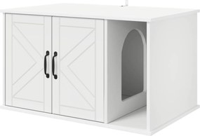vidaXL Casa pentru pisici Alb 85 x 55 x 50 cm Lemn compozit