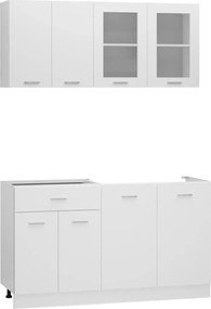 vidaXL Set dulapuri de bucătărie, Lyon, 4 piese, alb, lemn prelucrat