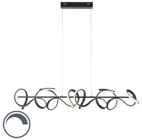 Lampă suspendată de design neagră cu LED și dimmer - Krisscross