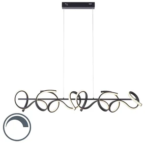 Lampă suspendată de design neagră cu LED și dimmer - Krisscross