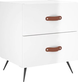 vidaXL Noptieră, alb extralucios, 40x35x47,5 cm, lemn compozit