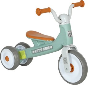AIYAPLAY Bicicletă fără pedale pentru copii 1-3 ani până la 20 kg, 3 roți silențioase, 69 x 40 x 49 cm, verde | Aosom Romania