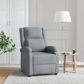 248698 vidaXL Fotoliu de masaj, gri deschis, material textil
