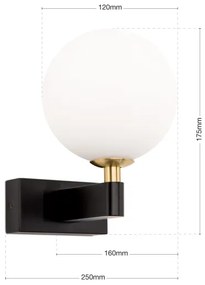 Aplică pentru baie Orion WA 2-1375/1 MARA 1xG9/20W/230V IP44 negru