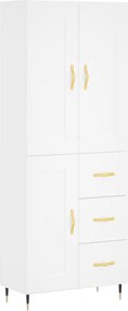 vidaXL Dulap înalt, alb, 69,5x34x180 cm, lemn compozit