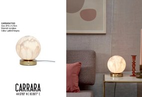 Veioza din sticla cu aspect de marmura Carrara