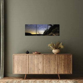 Tablou - cerul cu apus de soare (cu ceas) (90x30 cm)