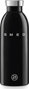 Sticla termos SMEG Clima 50's Style WBF01BL, 500 ml, Inchidere ermetica, Pereti dubli, Otel inoxidabil 18/8, Negru