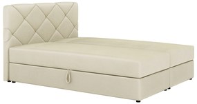 Pat matrimonial Boxspring 140x200 cm Karum (Bej) (cu somieră și saltea). 1007769