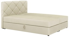 Pat matrimonial Boxspring 160x200 cm Karum (Bej) (cu somieră și saltea). 1007779