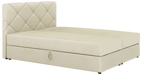 Pat matrimonial Boxspring 180x200 cm Karum (Bej) (cu somieră și saltea). 1007789