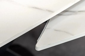 Masa extensibila cu design prin rotire Inception 130-190cm alb marmorat