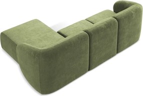 Colțar verde cu tapițerie din chenille (cu colț pe partea dreaptă/cu șezlong) Lani – Makamii