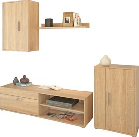 Perete living, stejar sonoma, KEVIN
